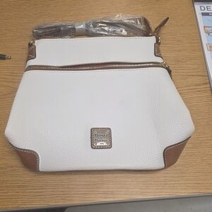 Dooney & Bourke White and Brown Crossbody Bag